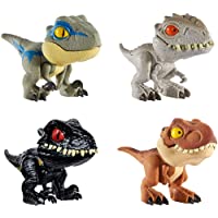 Jurassic World Dinobocazas- Pack de 4 dinosaurios de juguete para niños +4 años (Mattel GKH02)